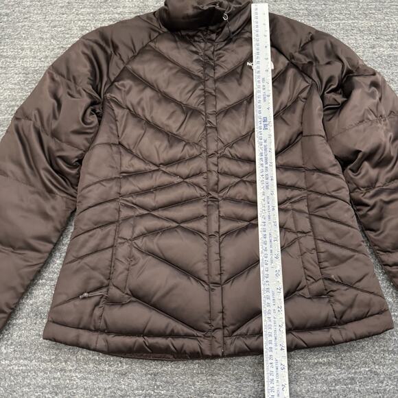 North Face Jacket Women Small Brown 550 Down Puffer Quilted Winter Coat Full Zip - Picture 7 of 15